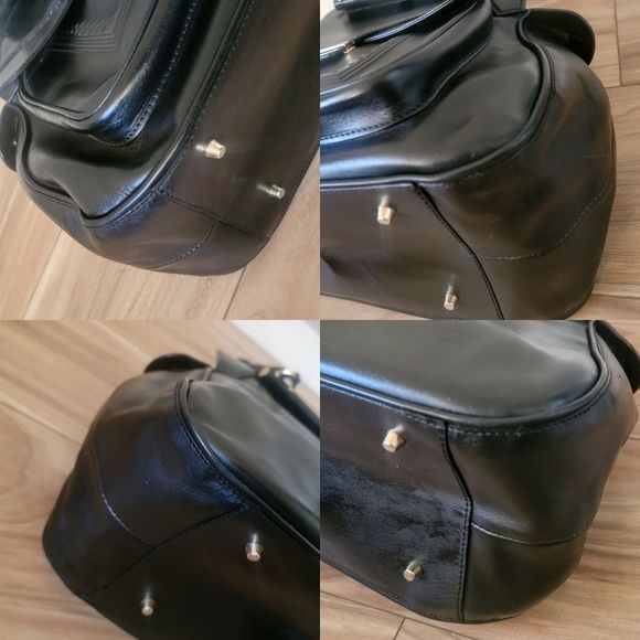 AEVHA London Hanbeau Embossed Structured Large Leather Doctor Satchel in Black - Picture 13 of 16